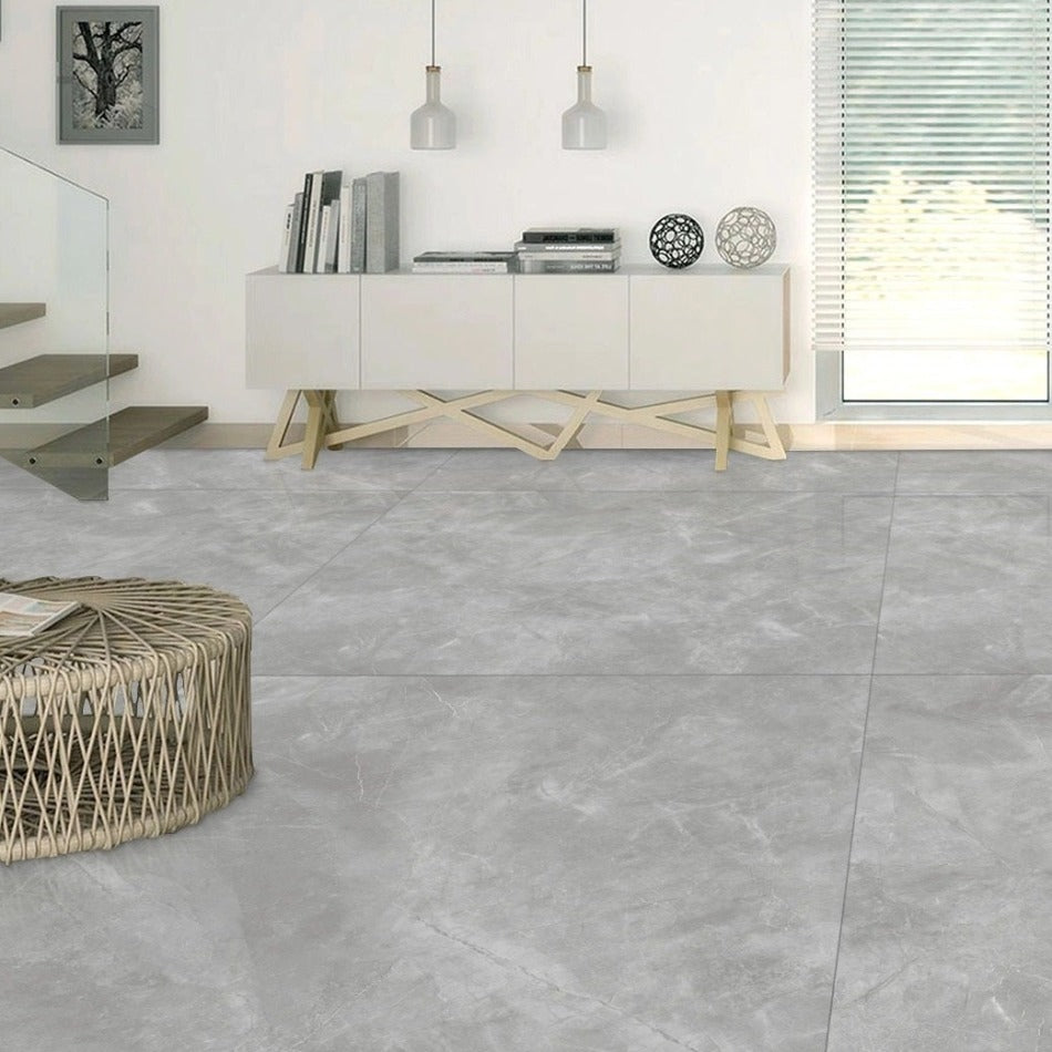 Modena Grey Polished Indoor Porcelain Floor Tile-1000x1000mm