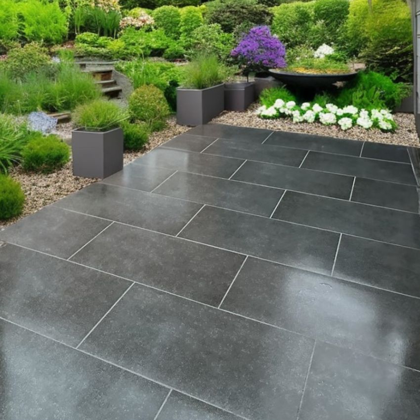 Bari Black Outdoor Porcelain Paving Slabs - 900x600x20 mm