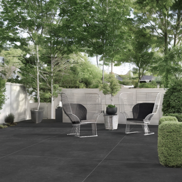 Cemento Black Outdoor Porcelain Paving Slabs - 800x800x20 mm