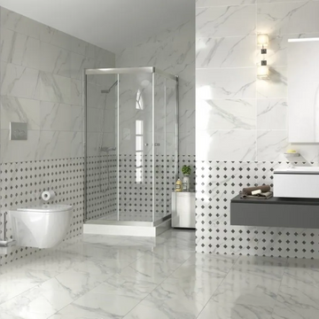 Glossy Calacatta White Indoor Wall Tile 300x600mm