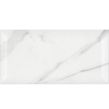 Glossy White Calacatta Metro Wall Tile 200x100mm