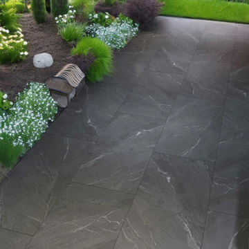 Laguna Anthracite Outdoor Porcelain Paving Slabs - 1200X600x20 mm