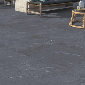 Laguna Anthracite Outdoor Porcelain Paving Slabs - 1200X600x20 mm