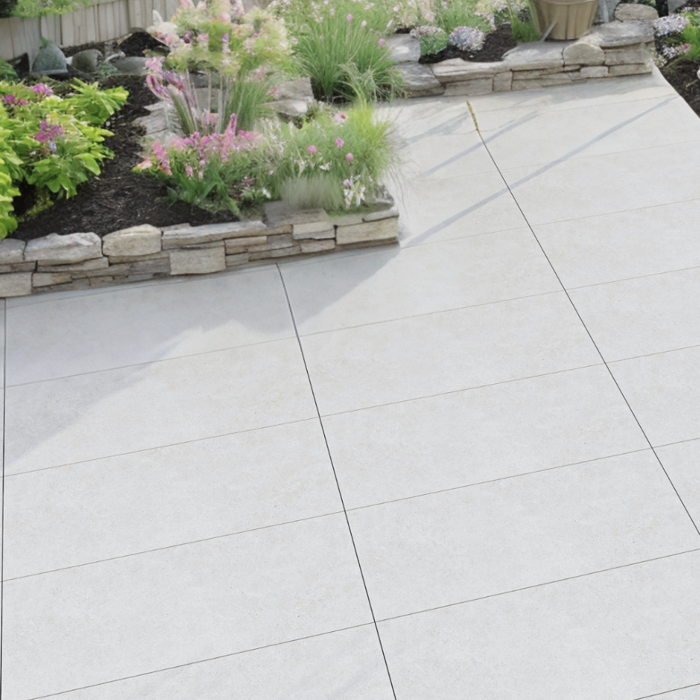 Nuovo Padova White Outdoor Porcelain Paving Slabs - 1200x600x20 mm