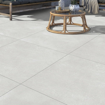 Padova Off White Outdoor Porcelain Paving Slabs - 800x800x20