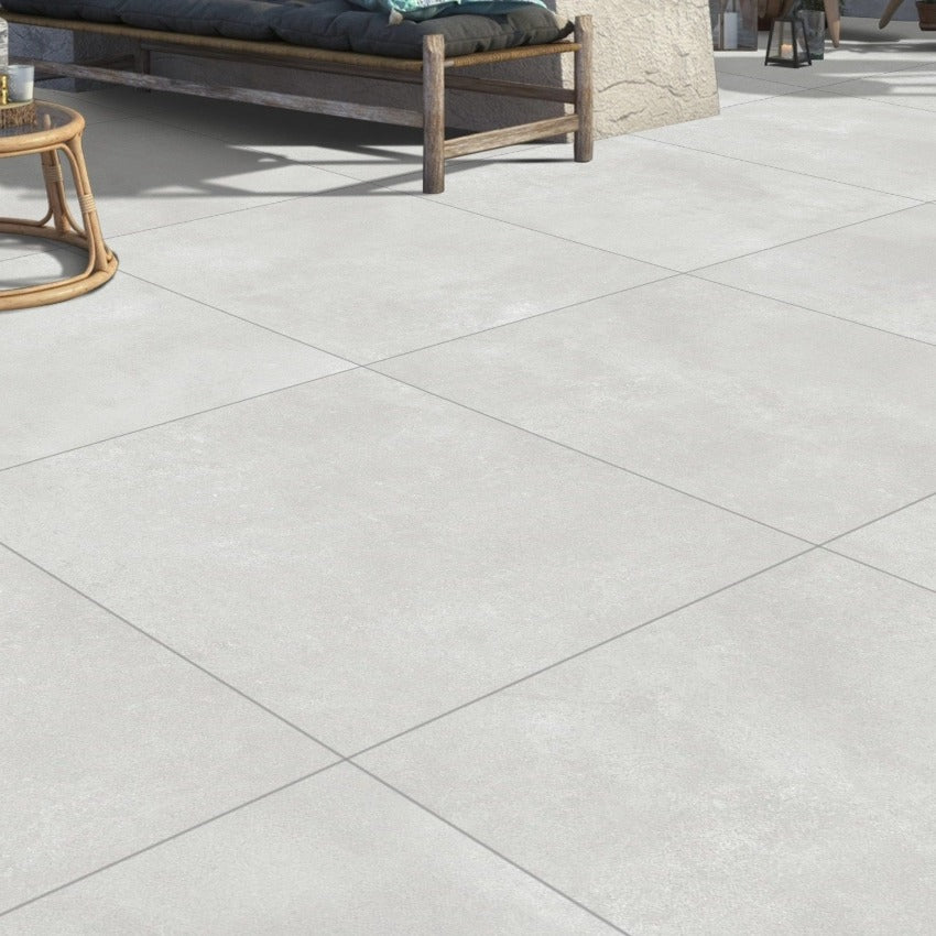 Padova Off White Outdoor Porcelain Paving Slabs - 800x800x20