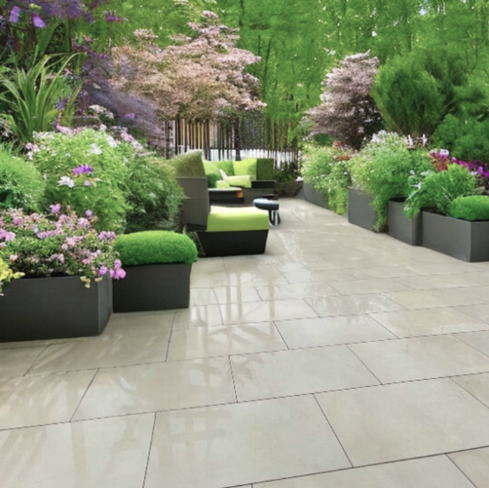  Padova Sand Outdoor Porcelain Paving Slabs - 800x800x20