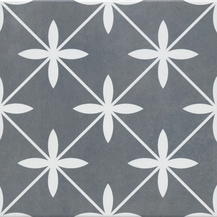  Patterned Retro Grey Decor Porcelain Tile - 330x300mm