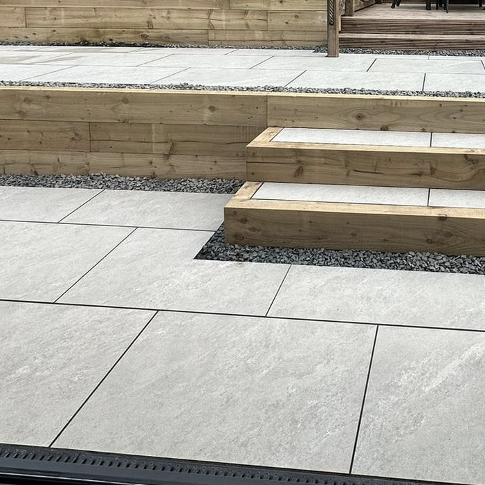 Pisa Grey Outdoor Porcelain Paving Slabs - 600x600x20 mm