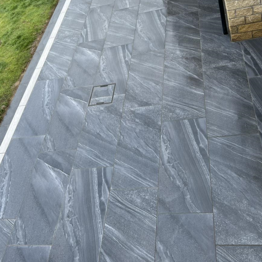 Pompei Black Outdoor Porcelain Paving Slabs - 1200X600x20mm