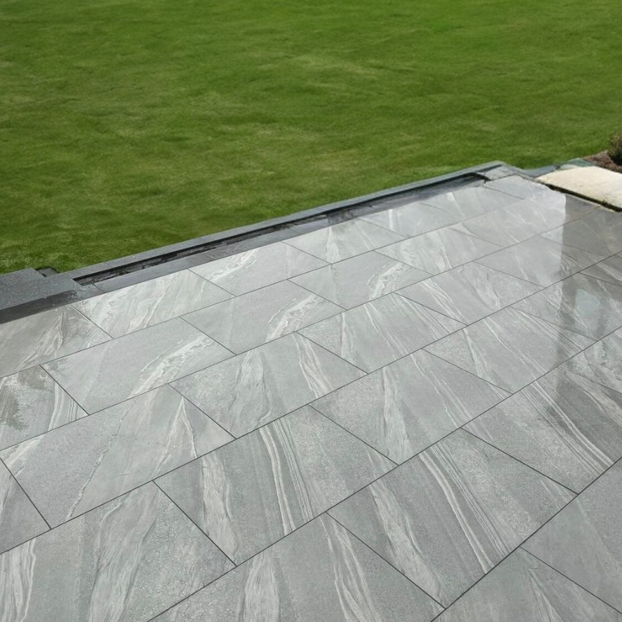 Pompei Grey Outdoor Porcelain Paving Slabs - 1200X600x20mm