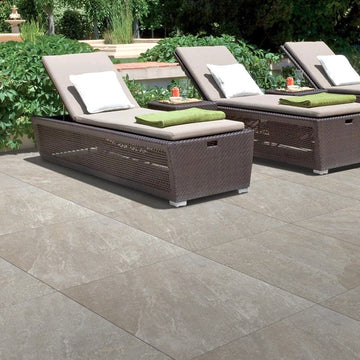 Quarzite Beige Outdoor Porcelain Paving Slabs - 800x800x20 mm