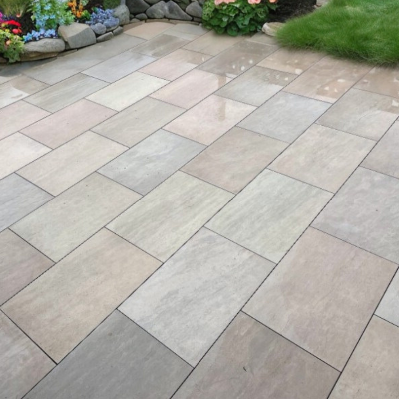 Raj Green Outdoor Porcelain Paving Slabs - 900x600x20 mm