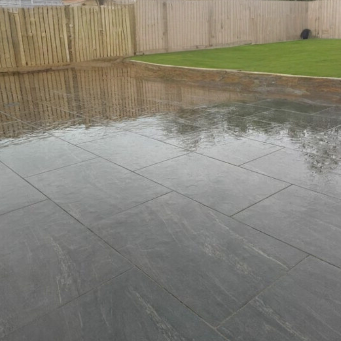 Rhodes Anthracite Outdoor Porcelain Paving Slabs - 900x600x20 mm