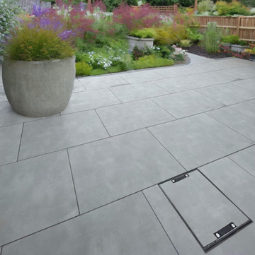 River Grey Outdoor Porcelain Paving Slabs - 800x800x20 mm