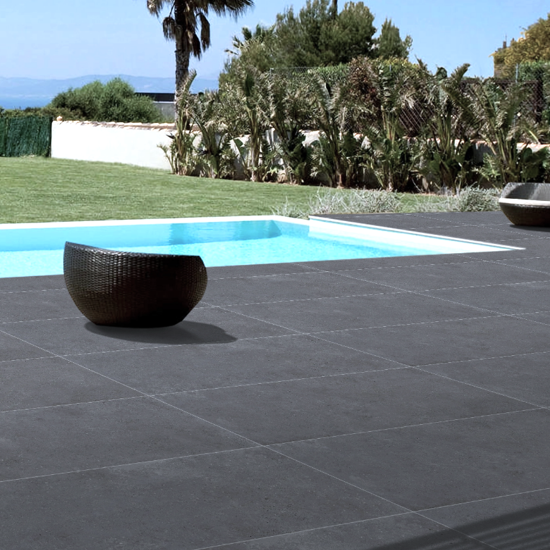 Saturnia Anthracite Outdoor Porcelain Paving Slabs - 900x600x20 mm