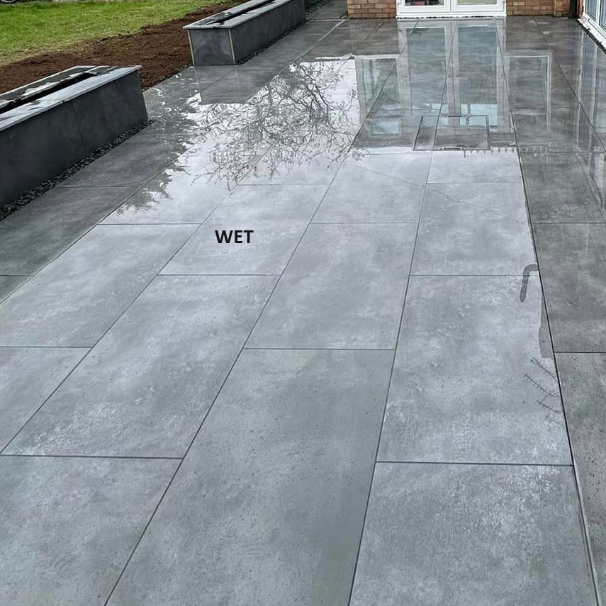 Saturnia Anthracite Outdoor Porcelain Paving Slabs - 900x600x20 mm