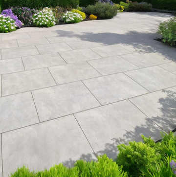 Saturnia Grey Outdoor Porcelain Paving Slabs - 800x800x20