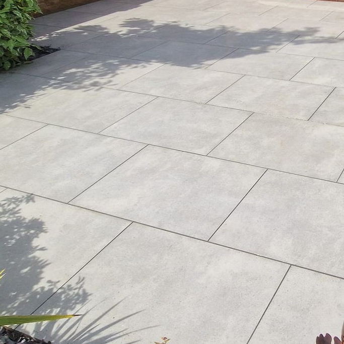 Saturnia Grey Outdoor Porcelain Paving Slabs - 800x800x20