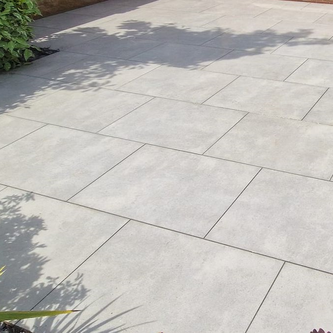 Saturnia Grey Outdoor Porcelain Paving Slabs - 900x600x20 mm