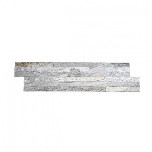 Silver Shine Slate Natural Split Face Wall Cladding Tile 150x600 mm