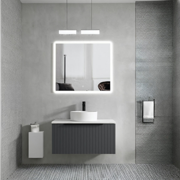 Valley Dark Grey Fluted Vanity - 800mm