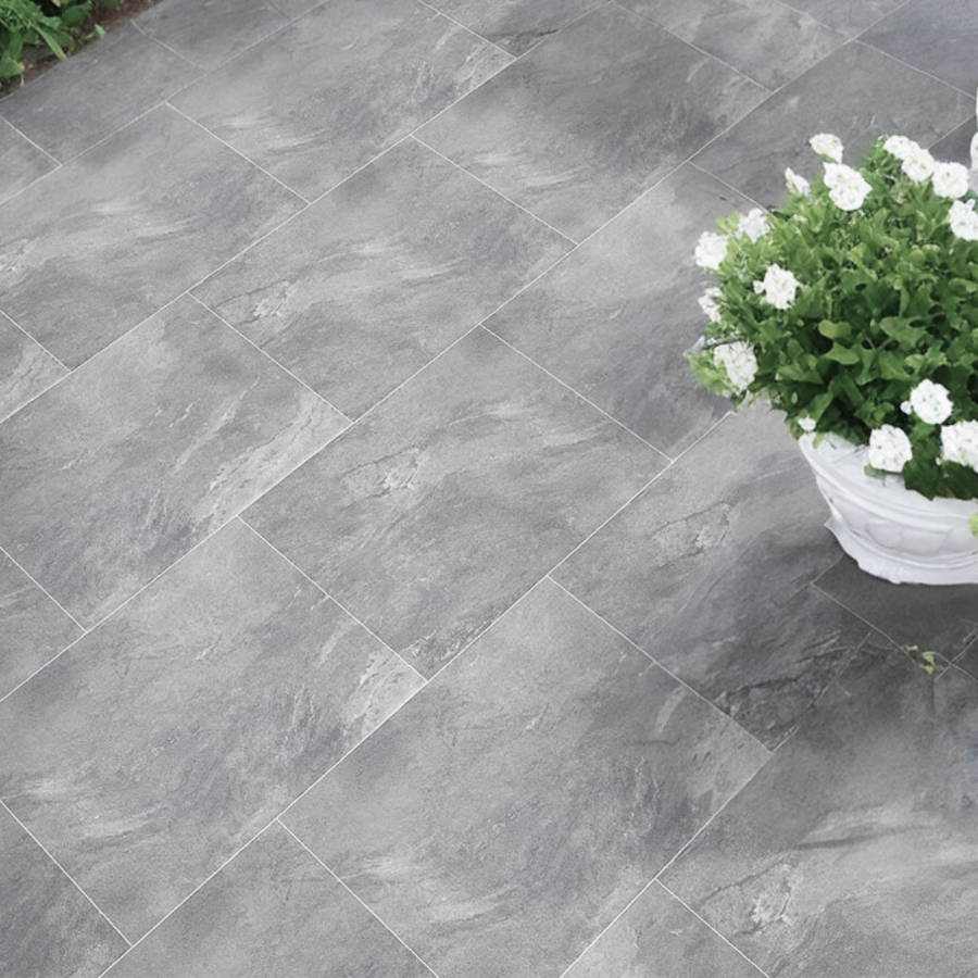 Venice Grey Outdoor Porcelain Paving Slabs - 900x600x20 mm