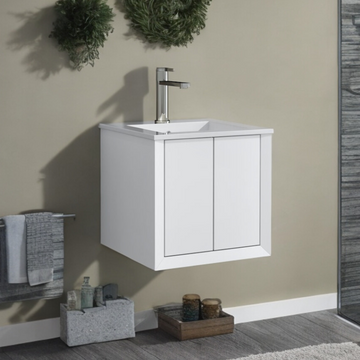 Verona Matt White Cloakroom Vanity - 400mm