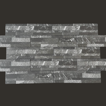 York Black Split Face Wall Cladding Tile 155x605 mm