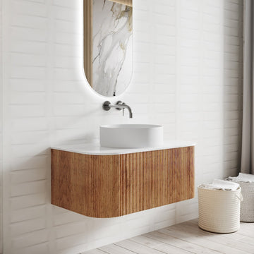 Phuket Solid Wood Fluted Vanity With/ Without LED Mirror - 750mm