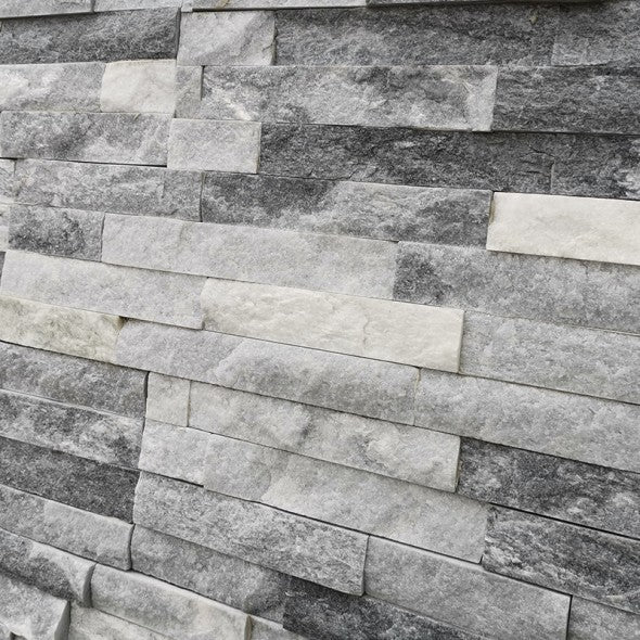 Quartz Grey Natural Split Face Wall Cladding Tile 150x550 mm