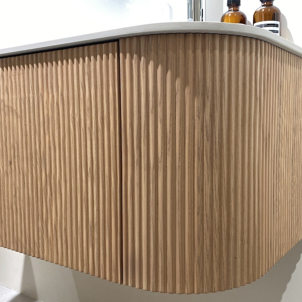 Phuket Solid Wood Fluted Vanity - 600mm