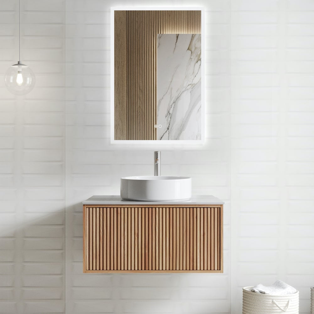 Paris Solid Wood Fluted Vanity With/Without Mirror - 400mm / 600mm / 800mm