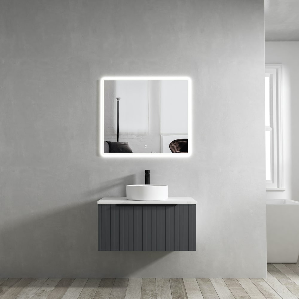 Valley Dark Grey Fluted Vanity - 800mm