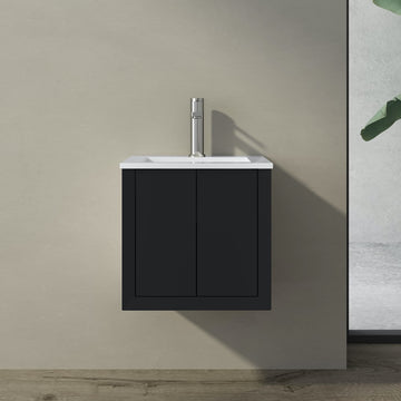 Verona Matt Black Cloakroom Vanity - 400mm