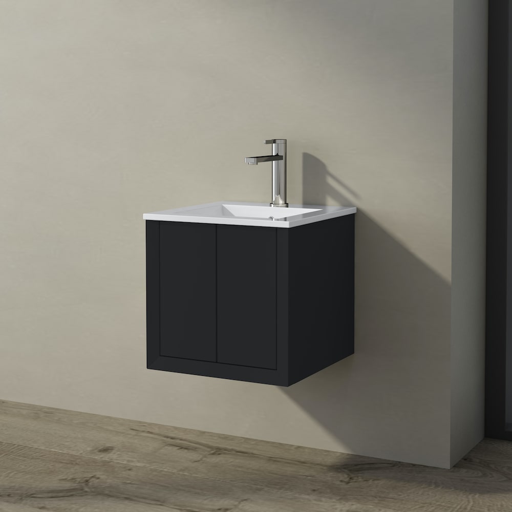 Verona Matt Black Cloakroom Vanity - 400mm