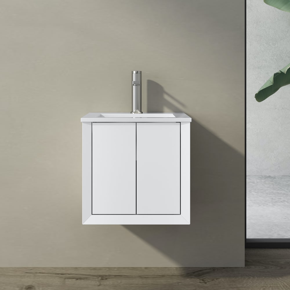  Verona Matt White Cloakroom Vanity - 400mm