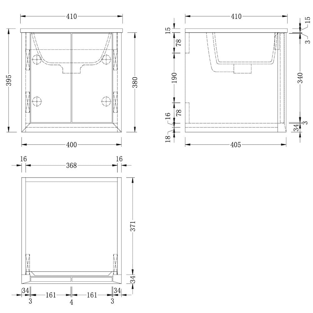 Verona Matt Black Cloakroom Vanity - 400mm