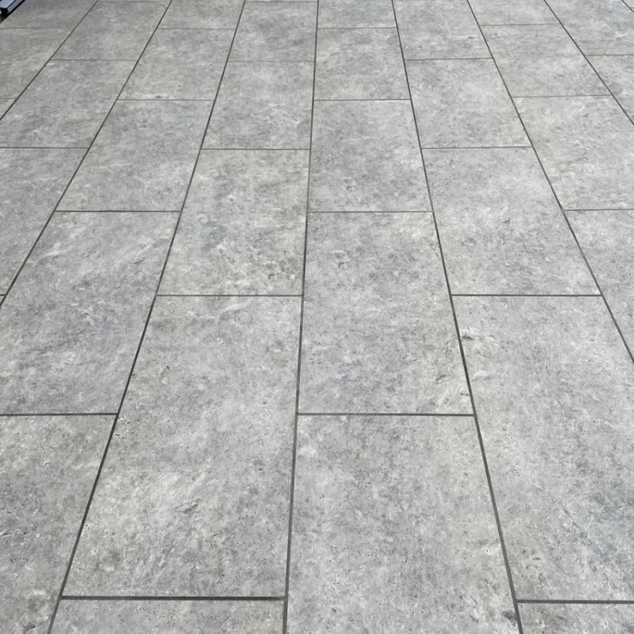 Silver Travertine Outdoor Porcelain Paving Slabs -900x450 mm